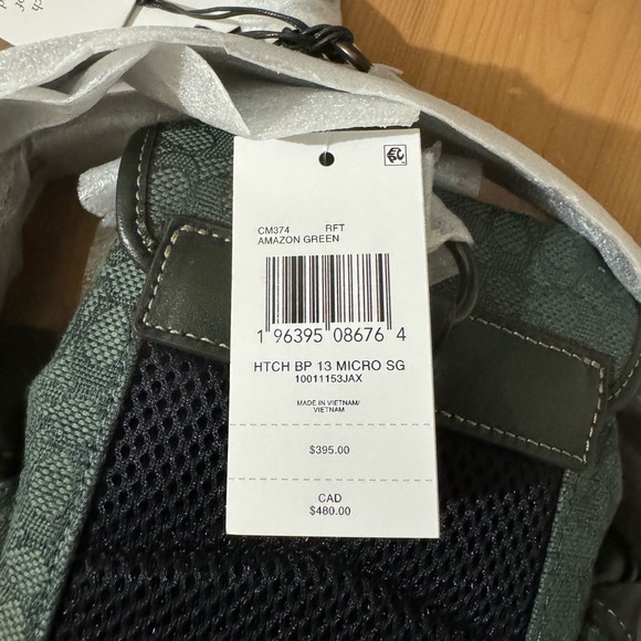 🥰 Coach Hitch Backpack 13 In Micro Signature Jacquard - Picture 11 of 12